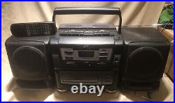 Vintage JVC Boombox PC-XC11 3 Disc CD Changer AM-FM Radio/Cassette Works Remote