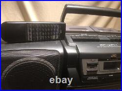 Vintage JVC Boombox PC-XC11 3 Disc CD Changer AM-FM Radio/Cassette Works Remote