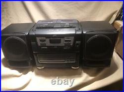 Vintage JVC Boombox PC-XC11 3 Disc CD Changer AM-FM Radio/Cassette Works Remote