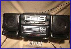 Vintage JVC Boombox PC-XC11 3 Disc CD Changer AM-FM Radio/Cassette Works Remote