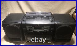 Vintage JVC Boombox PC-XC11 3 Disc CD Changer AM-FM Radio/Cassette Works Remote