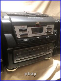 Vintage JVC Boombox PC-XC11 3 Disc CD Changer AM-FM Radio/Cassette Works Remote