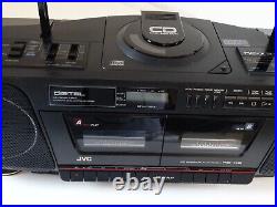 Vintage JVC Boombox RC-X3 CD DUAL Cassette Boom Box High Speed Dubbing