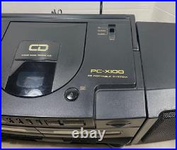 Vintage JVC Portable CD Player Boom Box AM/Fm Dual Cassette PC-X100