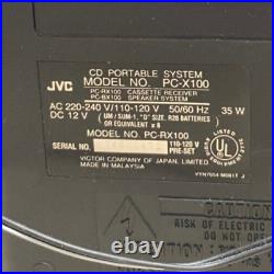 Vintage JVC Portable CD Player Boom Box AM/Fm Dual Cassette PC-X100