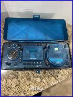 Vintage Jeep Power Brand Aqua Portable Boombox JP110766 CD Radio AM/FM Cassette Vintage Jeep Power Brand Aqua Portable Boombox JP110766 CD Radio AM/FM Cassette