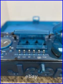 Vintage Jeep Power Brand Aqua Portable Boombox JP110766 CD Radio AM/FM Cassette Vintage Jeep Power Brand Aqua Portable Boombox JP110766 CD Radio AM/FM Cassette