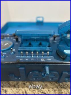 Vintage Jeep Power Brand Aqua Portable Boombox JP110766 CD Radio AM/FM Cassette Vintage Jeep Power Brand Aqua Portable Boombox JP110766 CD Radio AM/FM Cassette