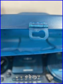 Vintage Jeep Power Brand Aqua Portable Boombox JP110766 CD Radio AM/FM Cassette Vintage Jeep Power Brand Aqua Portable Boombox JP110766 CD Radio AM/FM Cassette