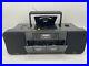 Vintage KOSS BOOM BOX Stereo AMFM Radio Dual Cassette CD Player Portable Boombox
