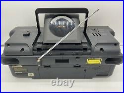Vintage KOSS BOOM BOX Stereo AMFM Radio Dual Cassette CD Player Portable Boombox