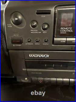 Vintage MAGNAVOX AZ8400 CD/Dual Cassette Stereo Boombox AM/FM Radio READ