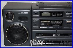 Vintage Panasonic Boombox RX-DT650 S-XBS CD Radio Dual Cassette working vg++