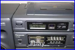 Vintage Panasonic Boombox RX-DT650 S-XBS CD Radio Dual Cassette working vg++