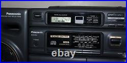 Vintage Panasonic Boombox RX-DT650 S-XBS CD Radio Dual Cassette working vg++