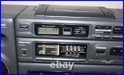 Vintage Panasonic Boombox RX-DT650 S-XBS CD Radio Dual Cassette working vg++