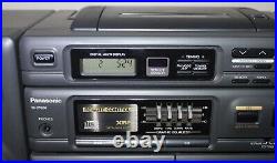 Vintage Panasonic Boombox RX-DT650 S-XBS CD Radio Dual Cassette working vg++