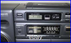 Vintage Panasonic Boombox RX-DT650 S-XBS CD Radio Dual Cassette working vg++