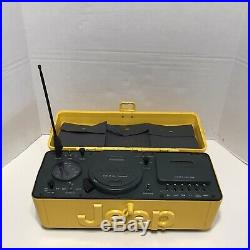 Vintage Portable Jeep Telemania Boombox CD AM FM Radio Cassette Player Recorder