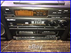 Vintage Quasar Portable Stereo Boombox Cassette CD Player Radio Model GXD700