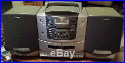 Vintage SONY CFD-ZW750 AM/FM-CD-Dual Cassette Player/Recorder Portable BOOMBOX