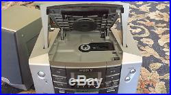 Vintage SONY CFD-ZW750 AM/FM-CD-Dual Cassette Player/Recorder Portable BOOMBOX