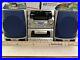 Vintage Sanyo Boombox CWM-340 Am/Fm Cassette CD Removable Speakers Bass Expander