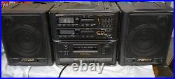 Vintage Sharp Boombox CDCassette AM/FM Radio Detachable Speakers GX-CD65