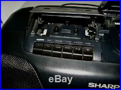 Vintage Sharp Boombox Stereo Portable CD Tape Player Radio Mega Bass QT-CD111H