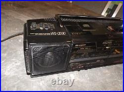 Vintage Sharp WQ-CD30 Twin Mechanism Double Cassette CD Player Boom Box EXC