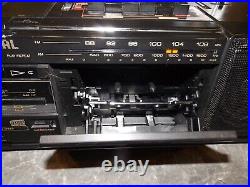 Vintage Sharp WQ-CD30 Twin Mechanism Double Cassette CD Player Boom Box EXC