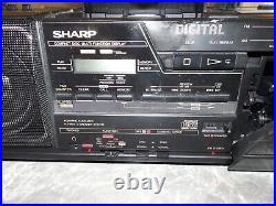 Vintage Sharp WQ-CD30 Twin Mechanism Double Cassette CD Player Boom Box EXC