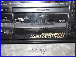 Vintage Sharp WQ-CD30 Twin Mechanism Double Cassette CD Player Boom Box EXC