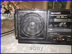 Vintage Sharp WQ-CD30 Twin Mechanism Double Cassette CD Player Boom Box EXC