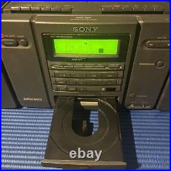 Vintage Sony Boombox CFD-757 Mega Bass Speaker CD/Cassette/radio With Remote