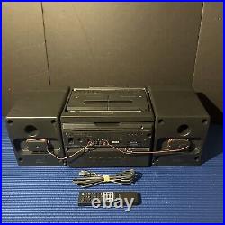 Vintage Sony Boombox CFD-757 Mega Bass Speaker CD/Cassette/radio With Remote