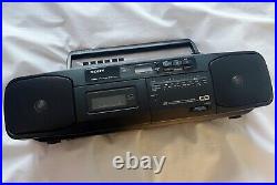 Vintage Sony CFD-50 Radio Cassette CD Player 90s Stereo Portable Belts Serviced
