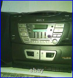 Vintage Sony CFD-ZW160 CD Portable Radio Cassette Player Boombox Stereo Working