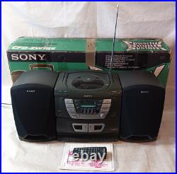 Vintage Sony CFD-ZW165 AM/FM Stereo Dual Cassette Recorder CD Boombox withBox Vintage Sony CFD-ZW165 AM/FM Stereo Dual Cassette Recorder CD Boombox withBox