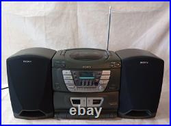 Vintage Sony CFD-ZW165 AM/FM Stereo Dual Cassette Recorder CD Boombox withBox Vintage Sony CFD-ZW165 AM/FM Stereo Dual Cassette Recorder CD Boombox withBox