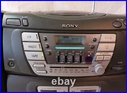 Vintage Sony CFD-ZW165 AM/FM Stereo Dual Cassette Recorder CD Boombox withBox Vintage Sony CFD-ZW165 AM/FM Stereo Dual Cassette Recorder CD Boombox withBox