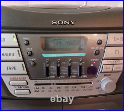 Vintage Sony CFD-ZW165 AM/FM Stereo Dual Cassette Recorder CD Boombox withBox Vintage Sony CFD-ZW165 AM/FM Stereo Dual Cassette Recorder CD Boombox withBox