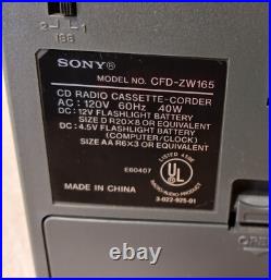 Vintage Sony CFD-ZW165 AM/FM Stereo Dual Cassette Recorder CD Boombox withBox Vintage Sony CFD-ZW165 AM/FM Stereo Dual Cassette Recorder CD Boombox withBox