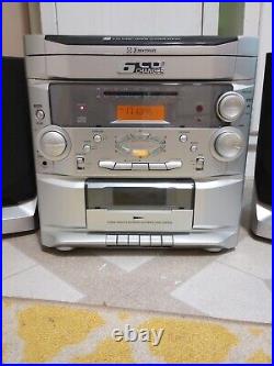 Vintage Stereo Boom-Box RADIO Cassette EMERSON MS-9700 Headphone 6 CD Changer