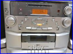 Vintage Stereo Boom-Box RADIO Cassette EMERSON MS-9700 Headphone 6 CD Changer