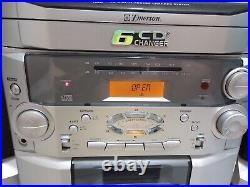 Vintage Stereo Boom-Box RADIO Cassette EMERSON MS-9700 Headphone 6 CD Changer