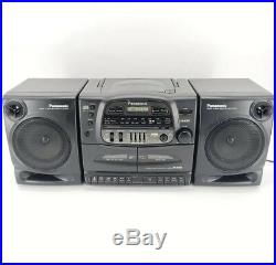 Vtg PANASONIC RX-DT600 Boombox PORTABLE Detachable speakers Tape Radio CD Player