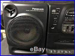 Vtg PANASONIC RX-DT600 Boombox PORTABLE Detachable speakers Tape Radio CD Player