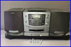 Vtg Sony CFD-Z550 BoomBox Portable CD Cassette Radio Bookshelf Stereo 90s Works