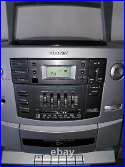 Vtg Sony CFD-Z550 BoomBox Portable CD Cassette Radio Bookshelf Stereo 90s Works